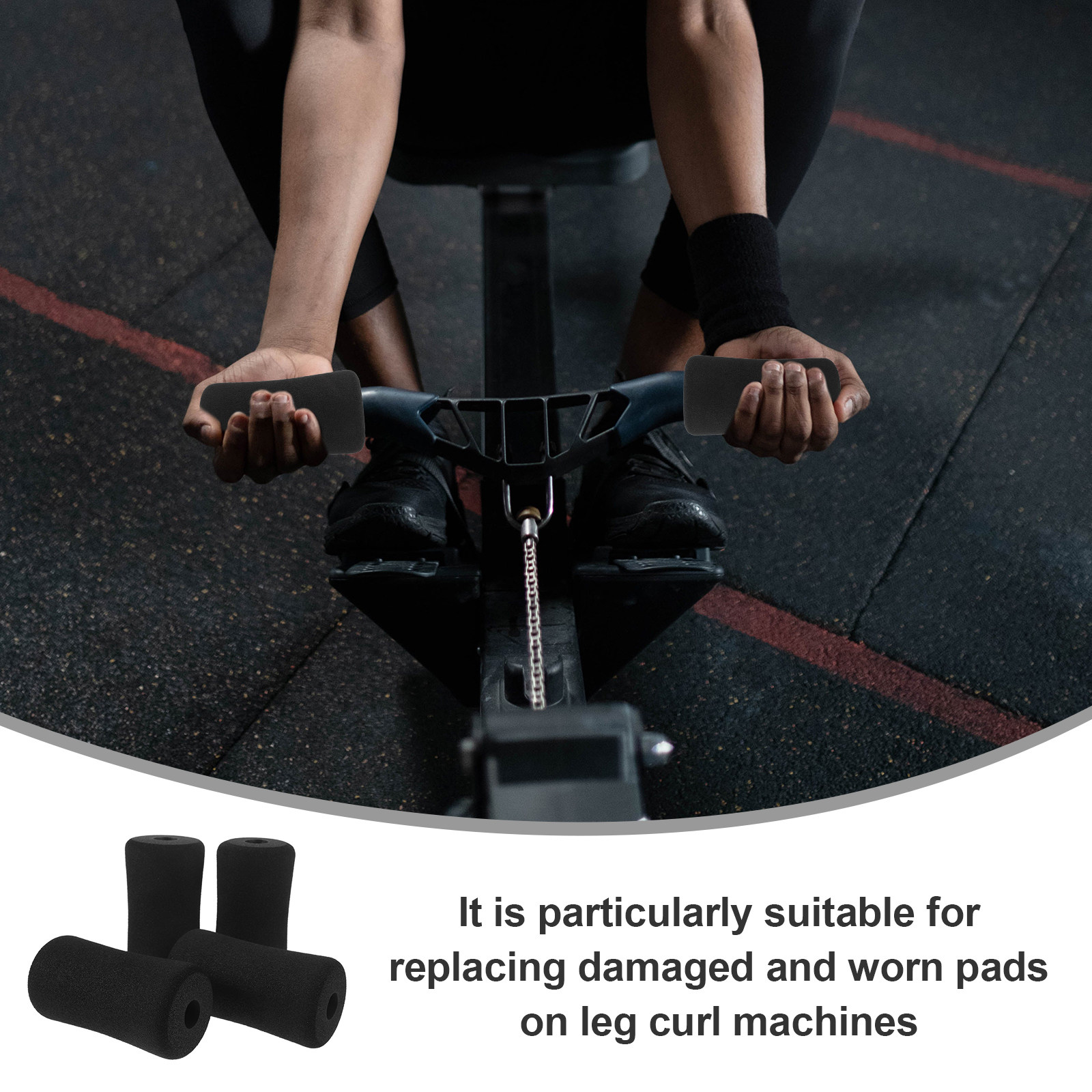 Home Gym Leg Extension Machine - 16 Buah Bantalan Kaki Busa Hitam