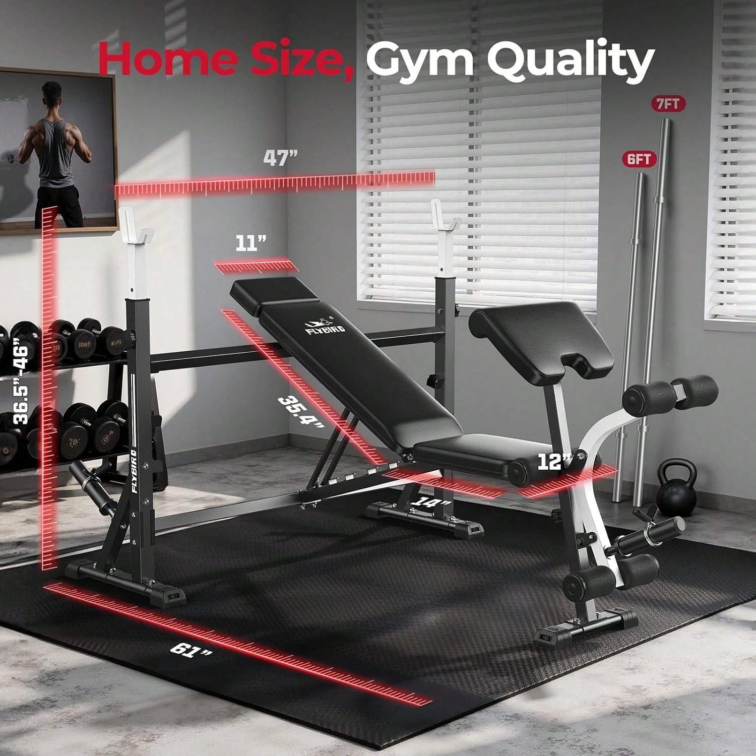 FLYBIRD Bangku Beban yang Dapa - Home Gym Leg Press ulasan dan harga