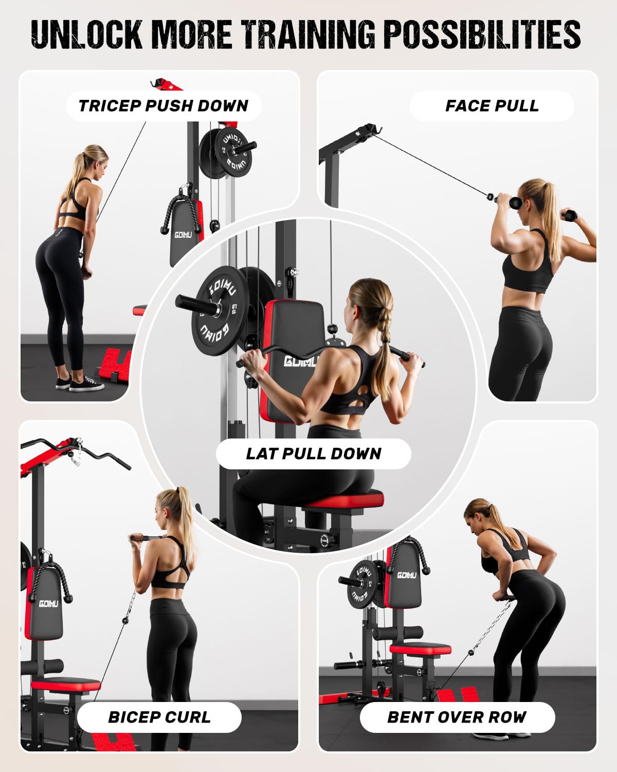 Mesin Kabel LAT Pulldown & Row - Pulley Home Gym ulasan dan harga
