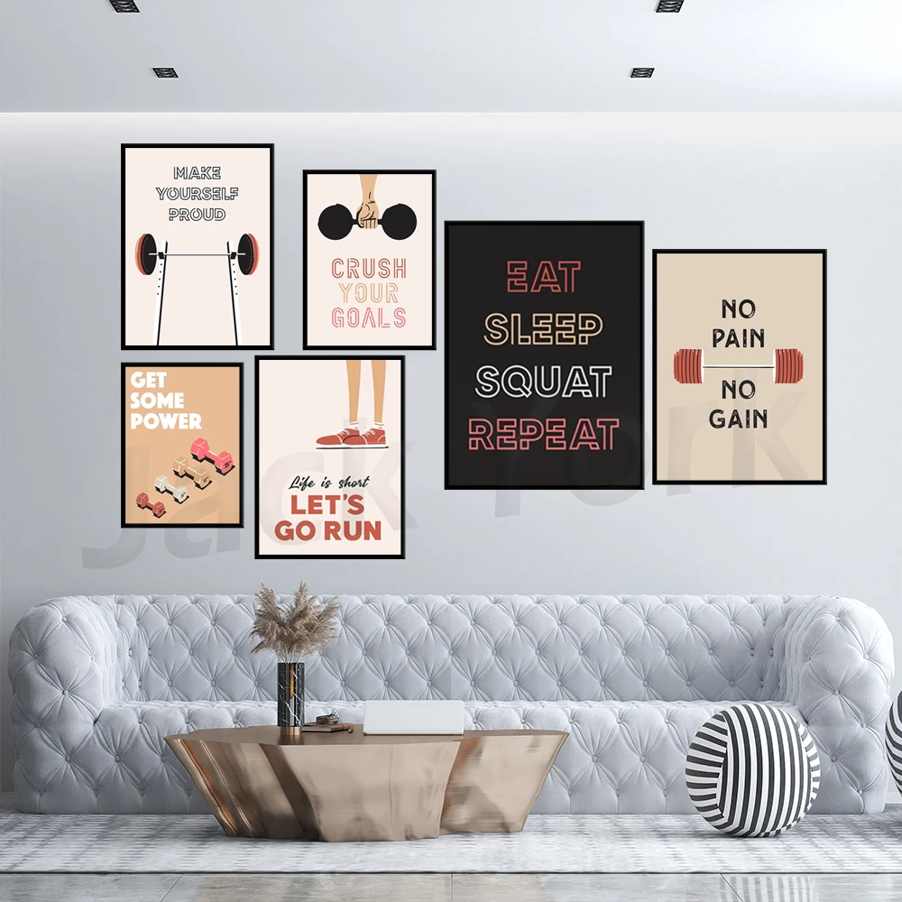 Seni Dinding Gym Rumah, Cetaka - Home Gym York ulasan dan harga
