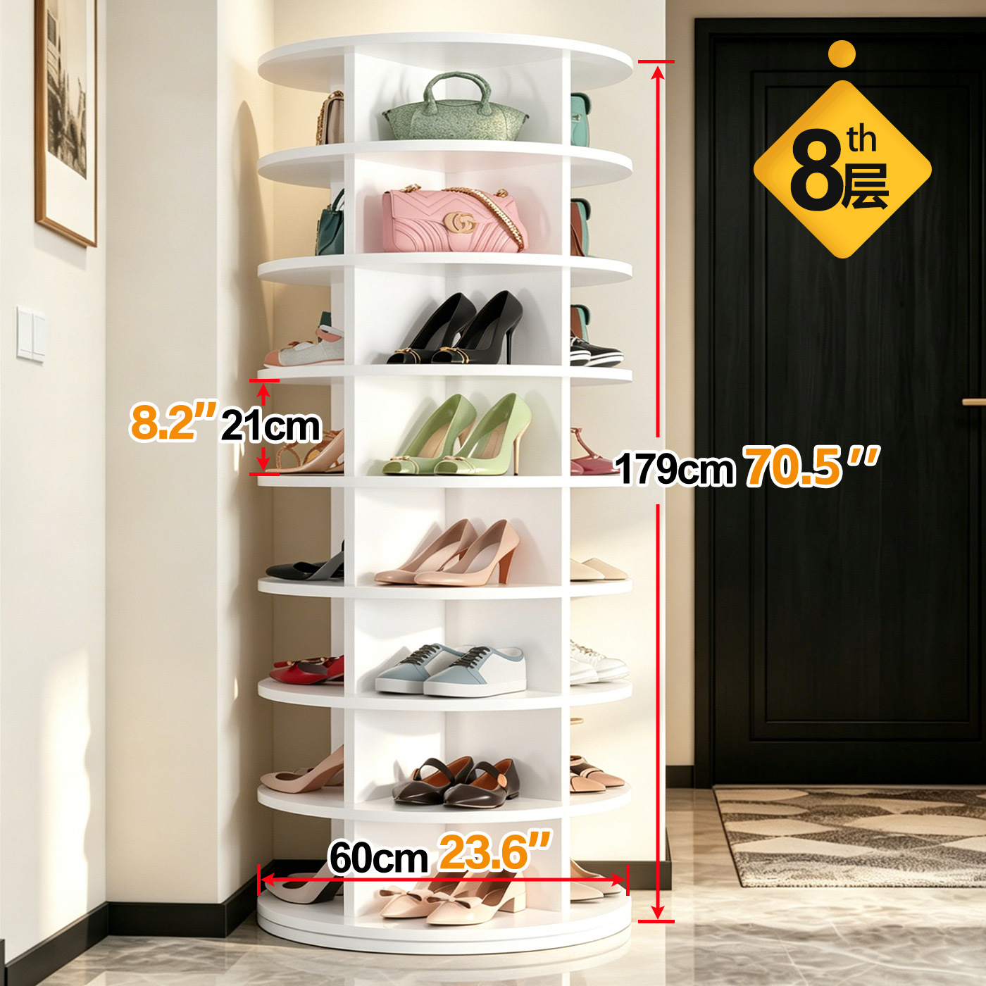 Rak Sepatu Modern Berputar 360 - Home Gym Furniture ulasan dan harga