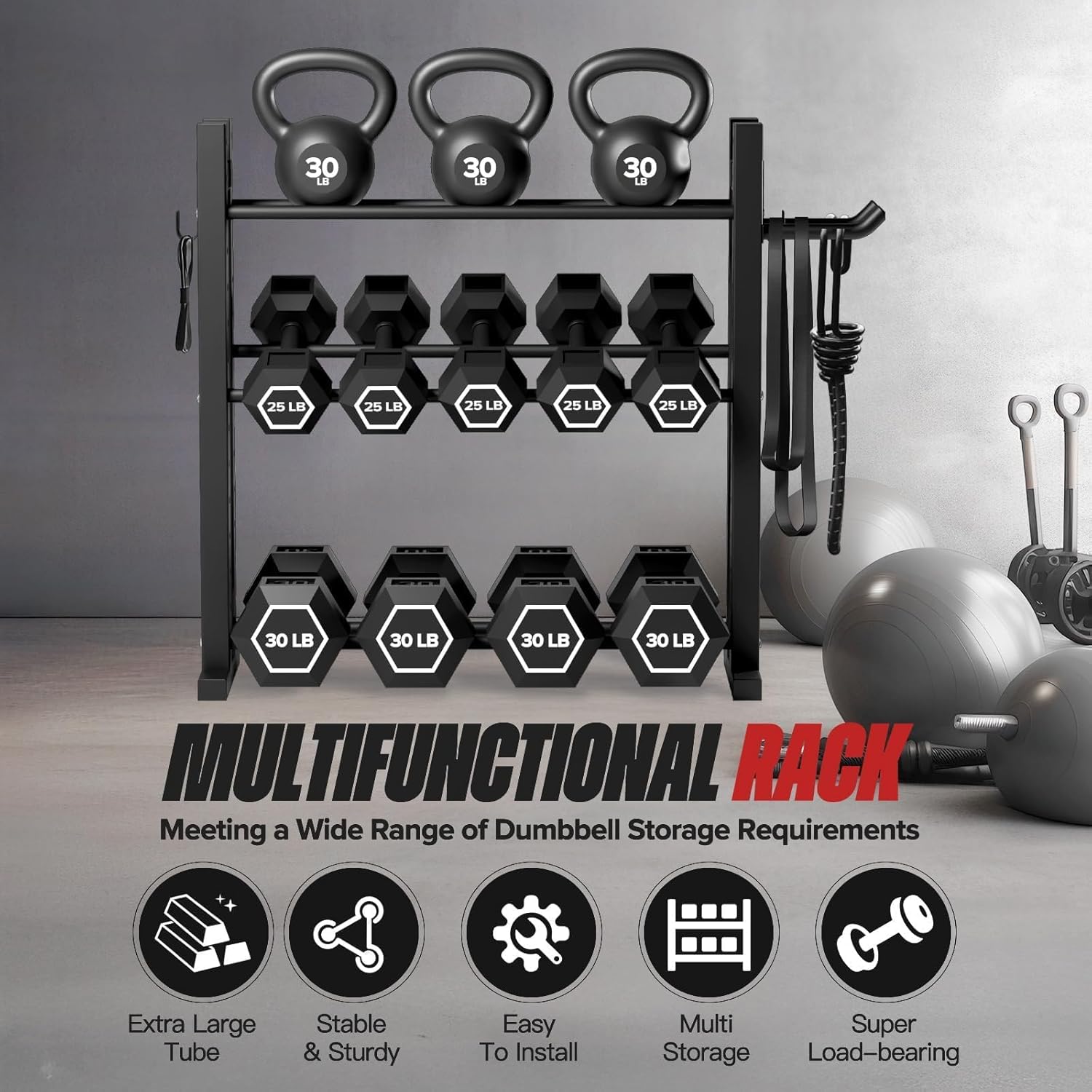 Rak Dumbbell 3 Tingkat untuk P - Home Gym Training ulasan dan harga