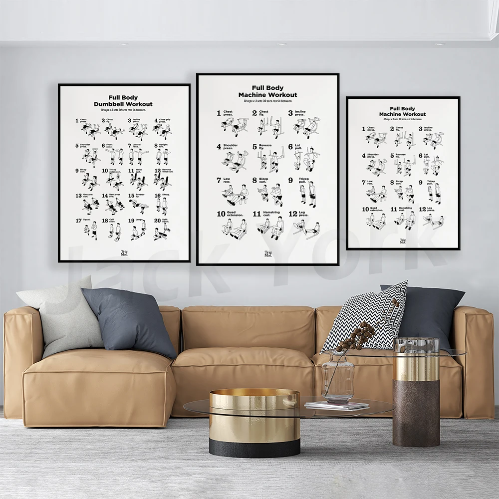 Poster Latihan Dumbbell, Poste - Home Gym York ulasan dan harga