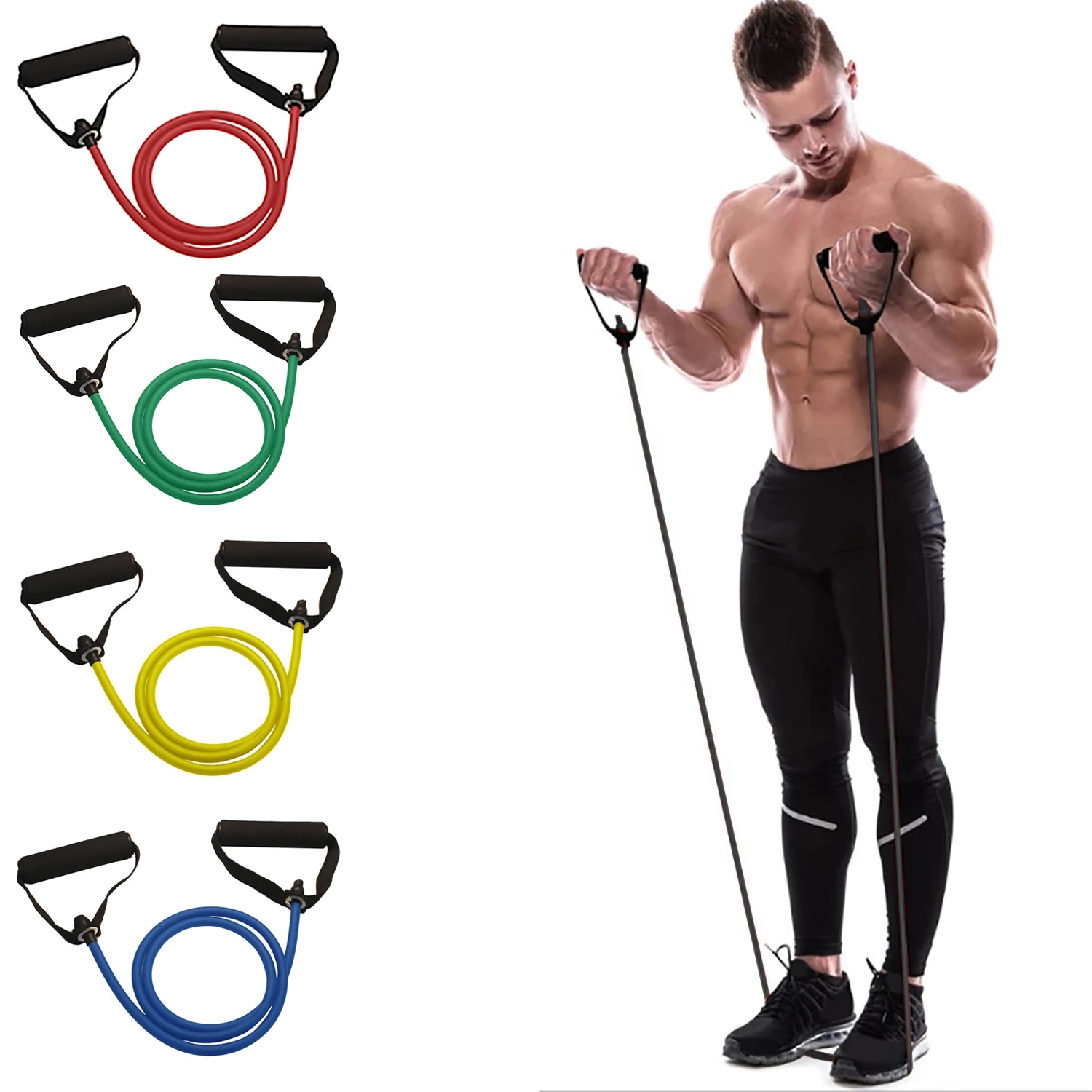 Resistance Band Dengan Peganga - Home Gym Leg Press ulasan dan harga