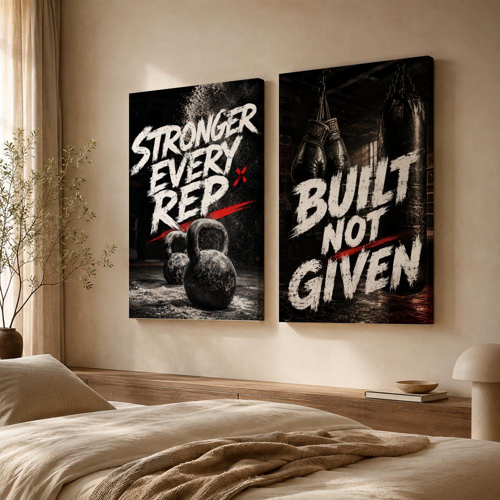 Lukisan Dinding Motivasi Gym B - Home Gym Decor ulasan dan harga