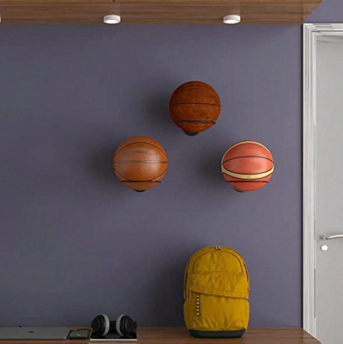 Rak Pajangan Bola Basket yang  - Home Gym Furniture ulasan dan harga