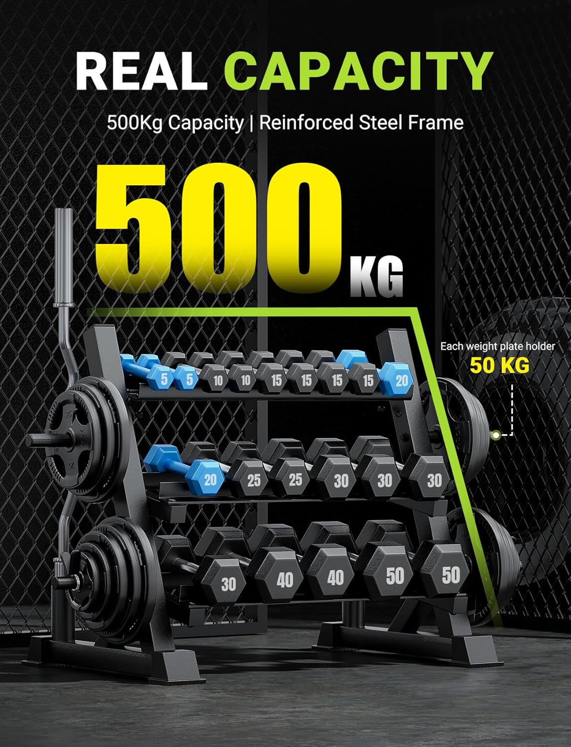 Rak Dumbbell 3 Tingkat, Dapat  - Home Gym Training ulasan dan harga